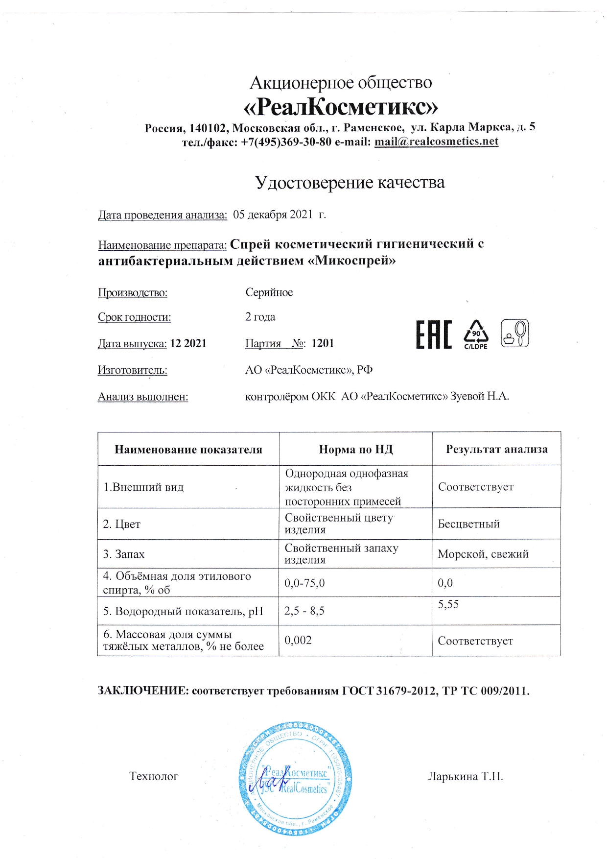 Паспорт №1220211201